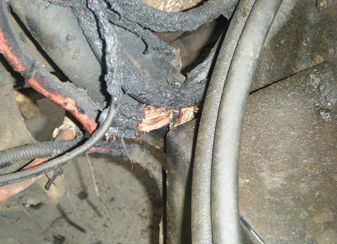 Photo of damaged cables